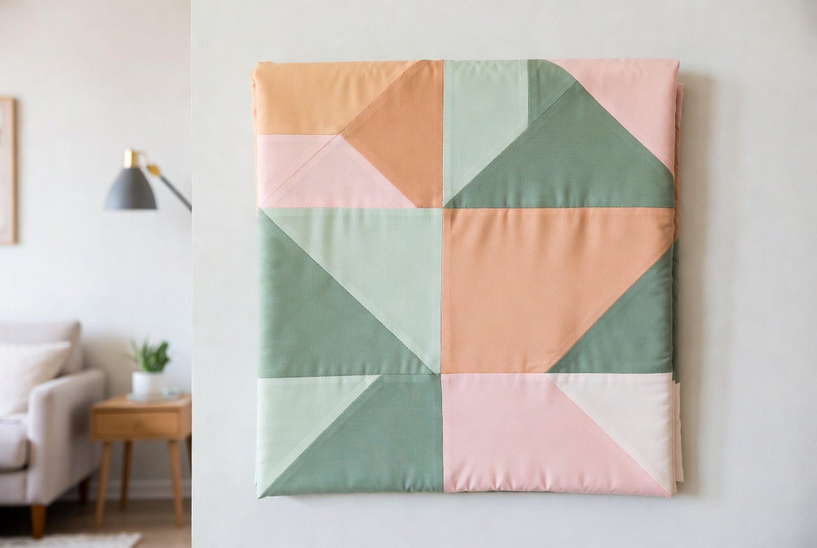 Modern geometric pastel quilt